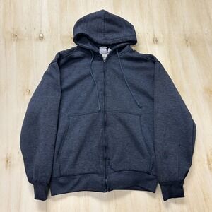 Vintage Franklin Sports Hoodie Mens Medium Thermal Lined Full Zip Sweatshirt